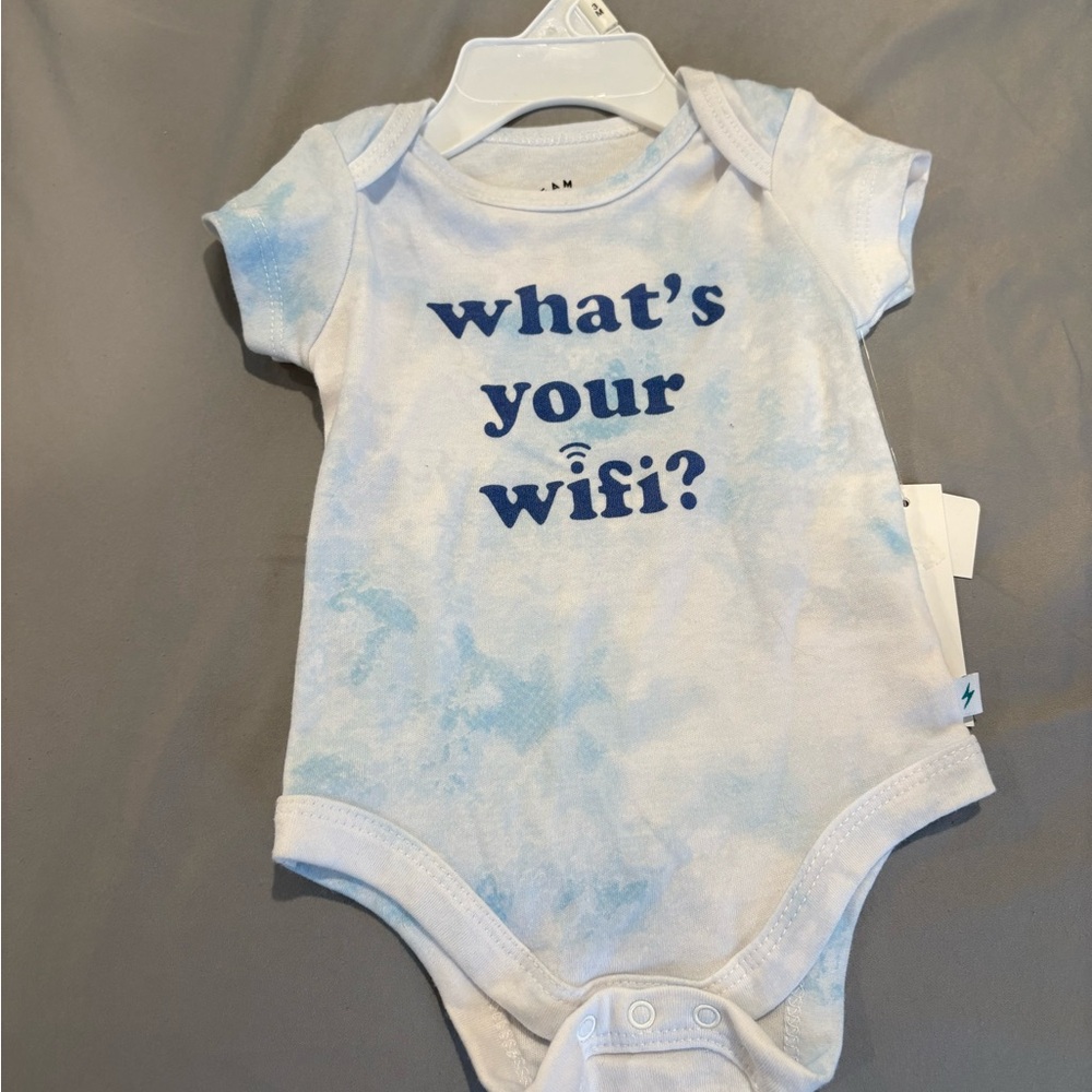 Belk Light Blue Tie-Dye Baby Bodysuit